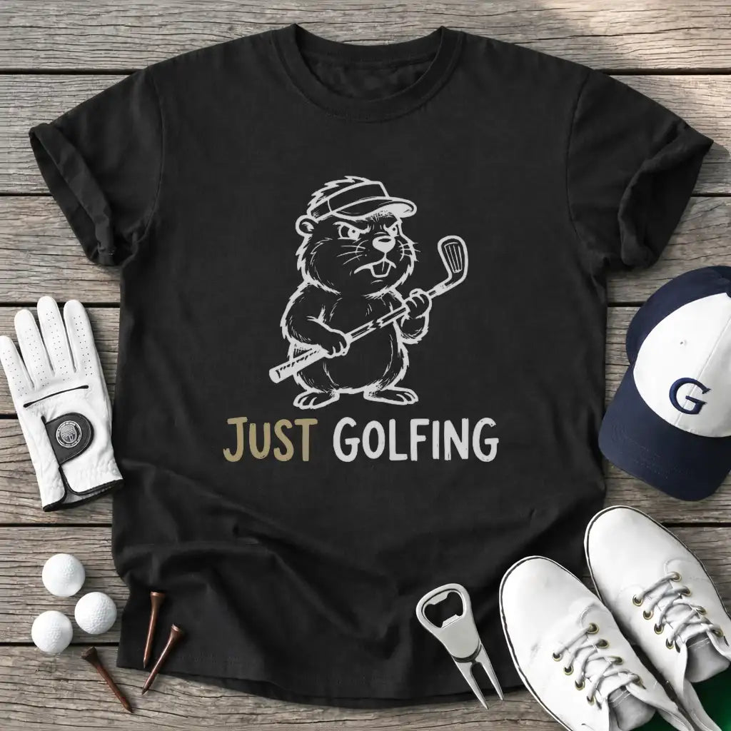Black / S Just Golfing T-Shirt