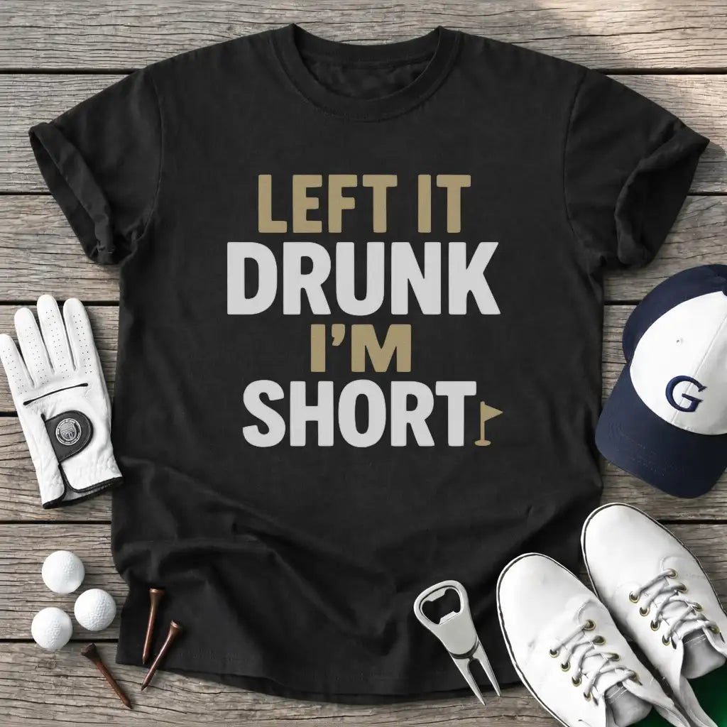 Black / S Left Drunk Short T-Shirt