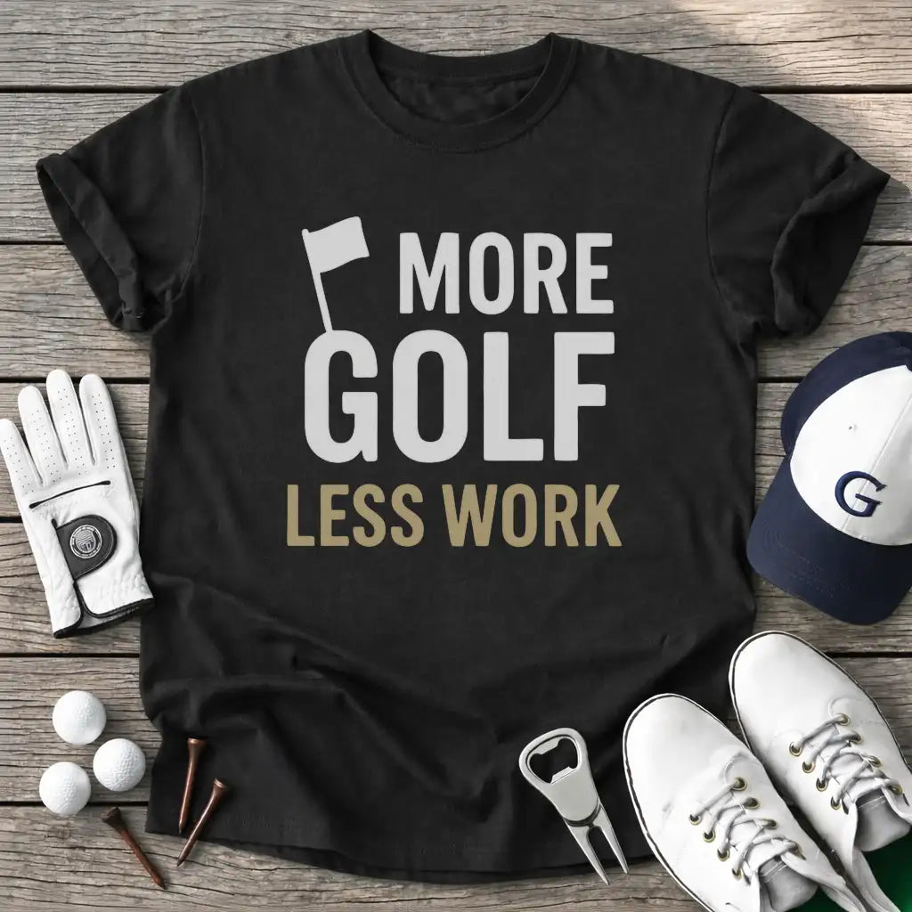 Black / S More Golf Less Work T-Shirt