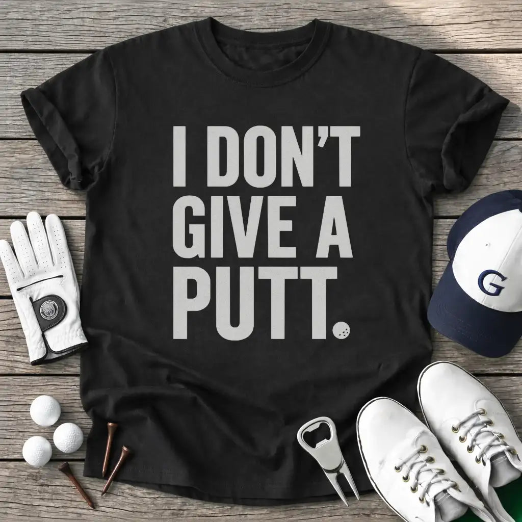 Black / S Plain Dont Give Putt T-Shirt