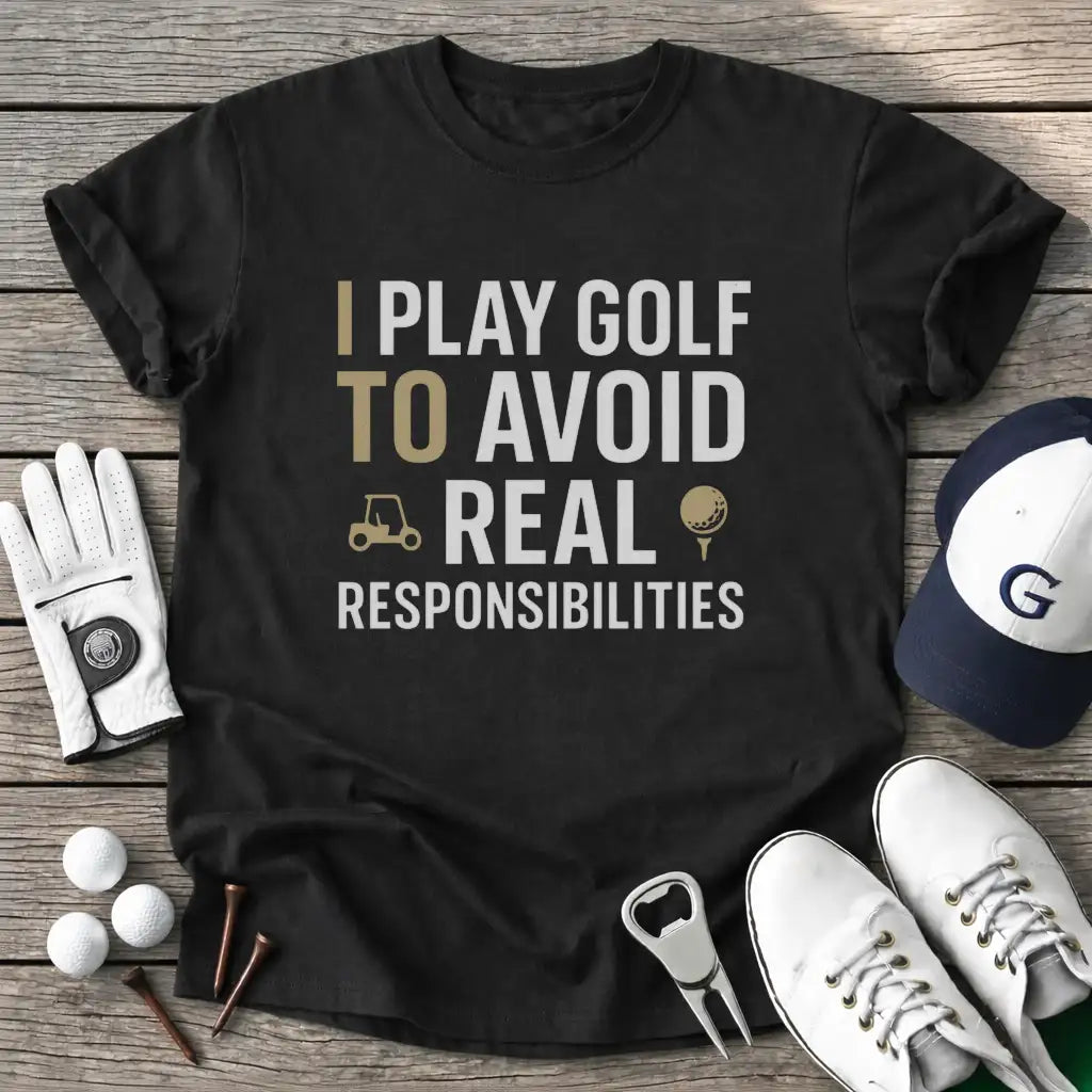 Black / S Play Golf Avoid T-Shirt