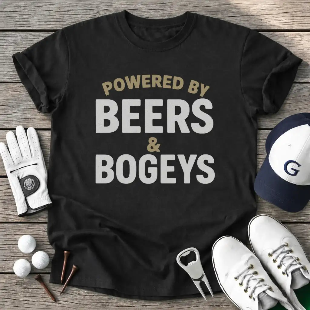 Black / S Powered Beers Bogeys T-Shirt
