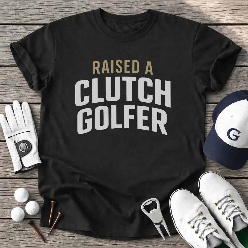 Black / S Raised Clutch Golfer T-Shirt
