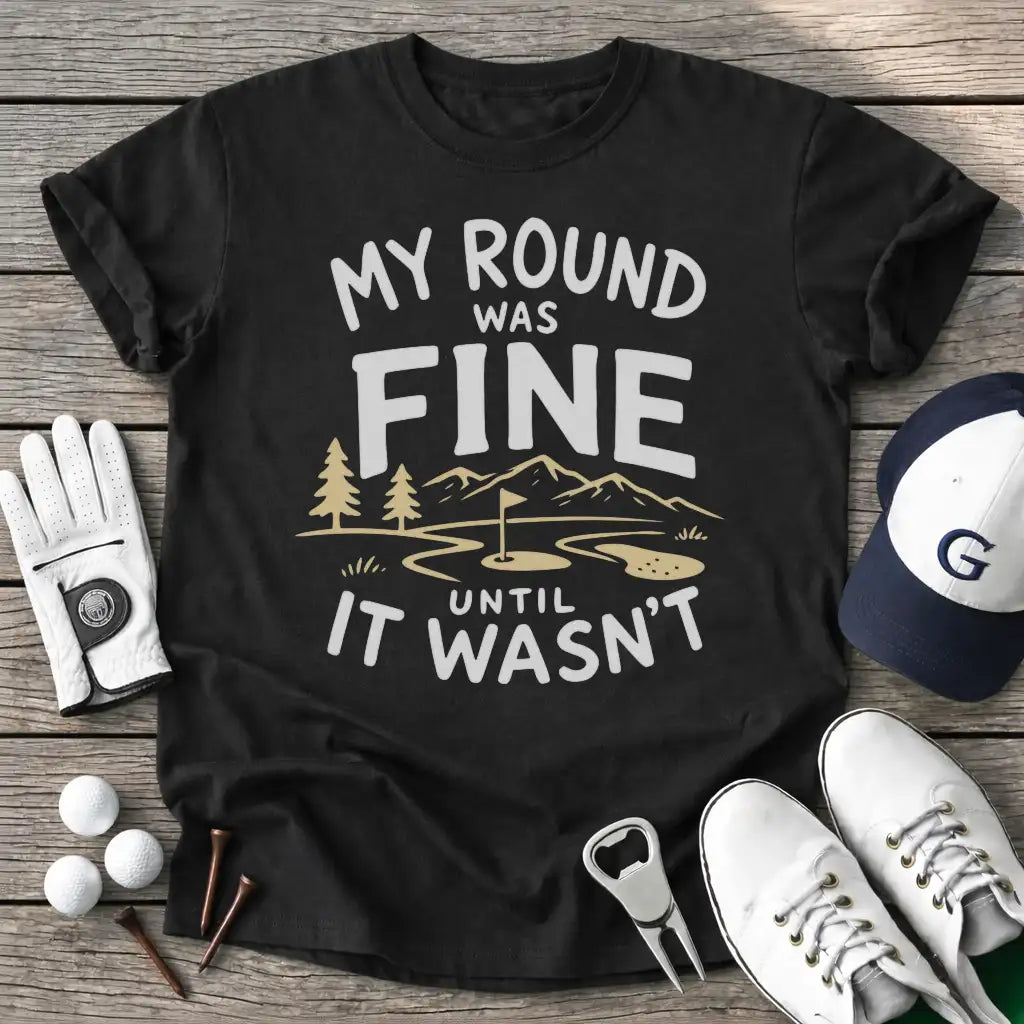 Round Was Fine T-Shirt in Black