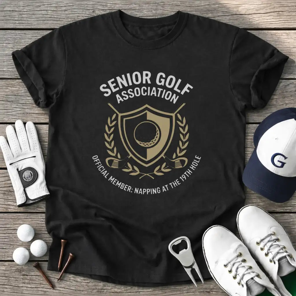 Black / S Senior Golf T-Shirt