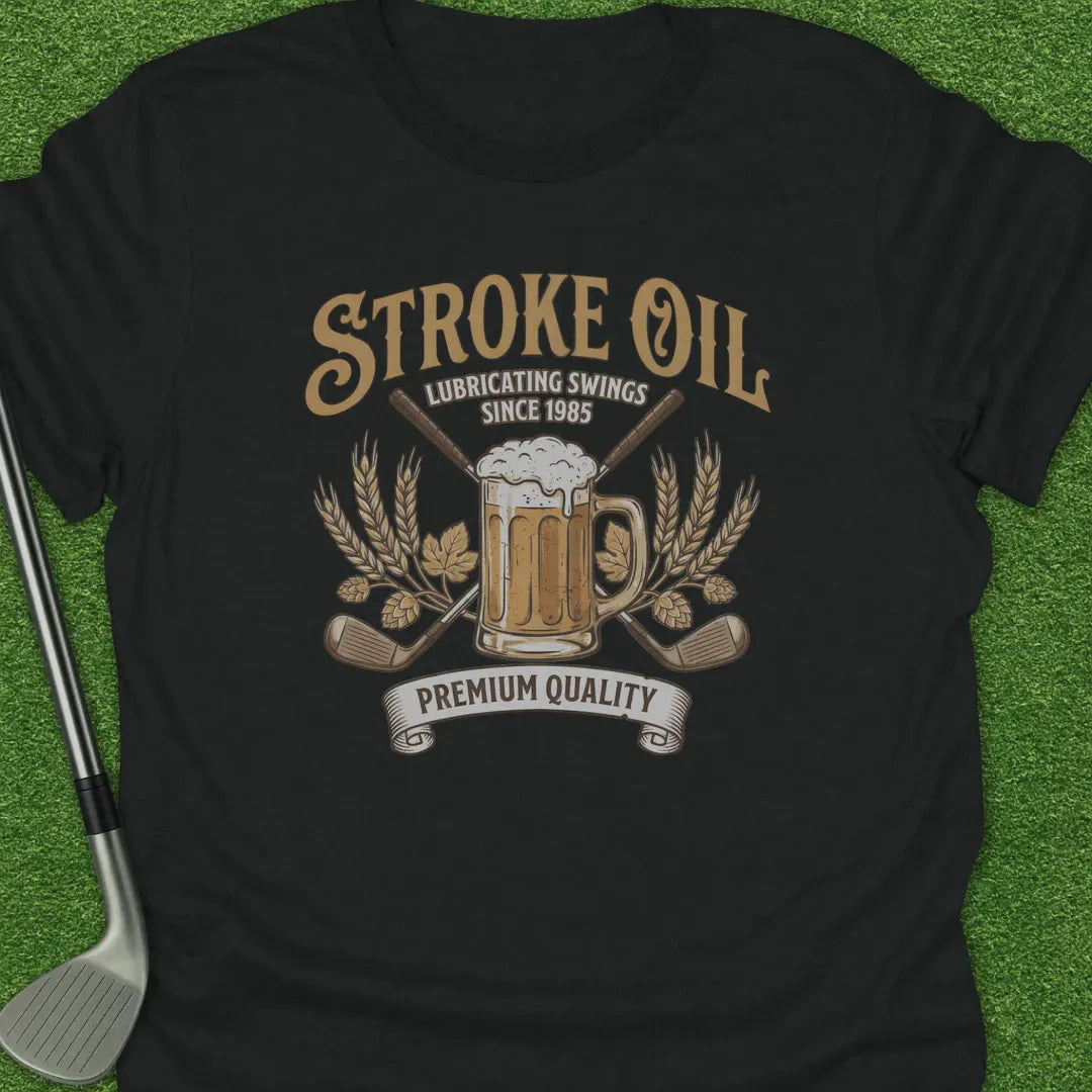 Black / S Stroke Oil T-Shirt