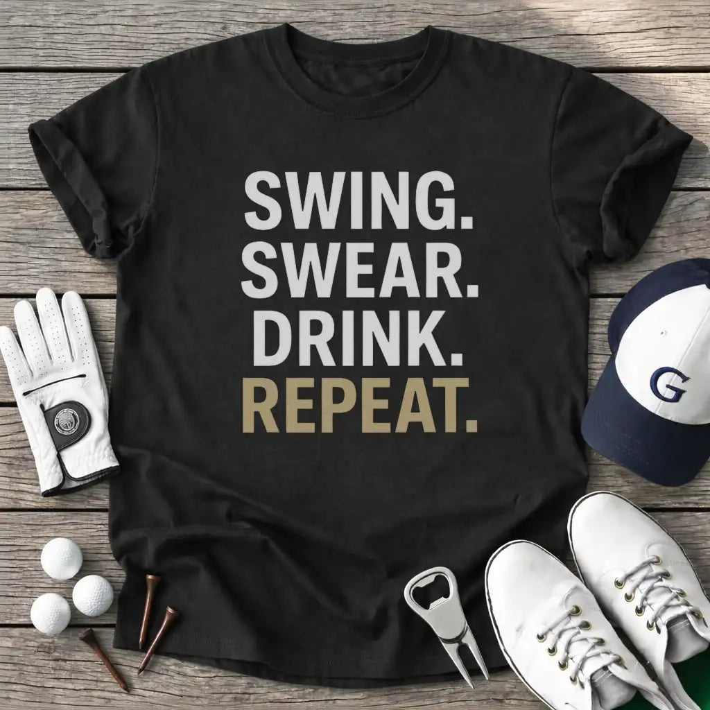 Black / S Swing Swear Drink T-Shirt