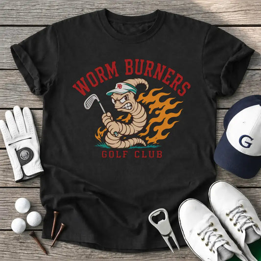 Black / S Worm Burners Golf T-Shirt