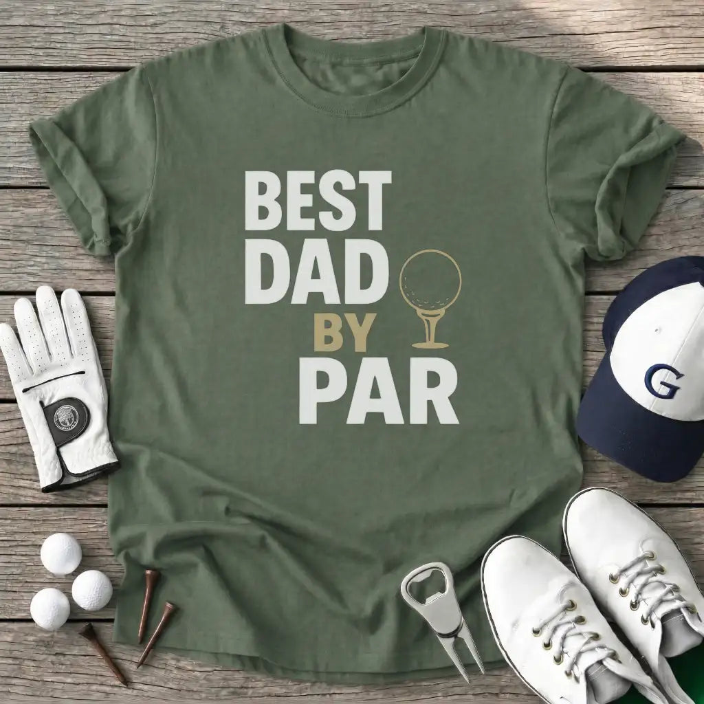 Military Green / S Best Dad Par T-Shirt