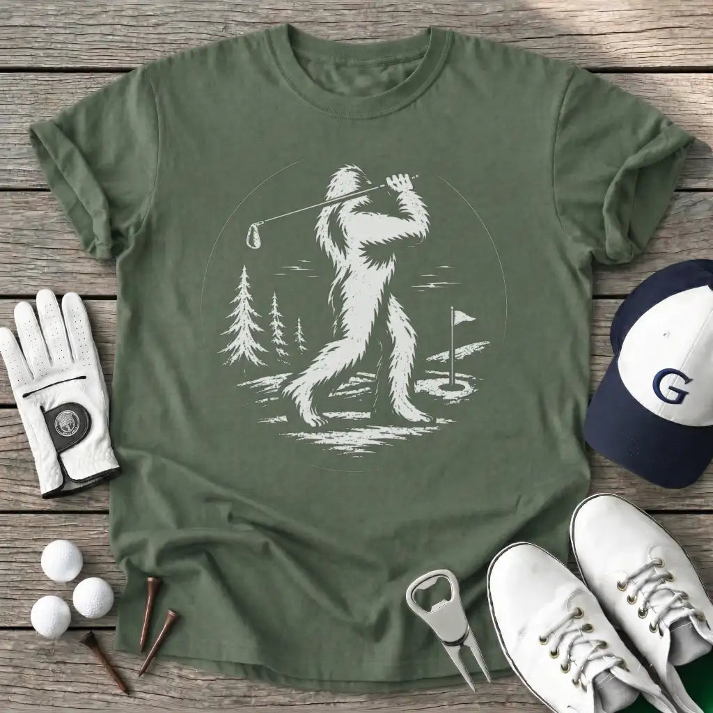 Military Green / S Bigfoot Golfing T-Shirt