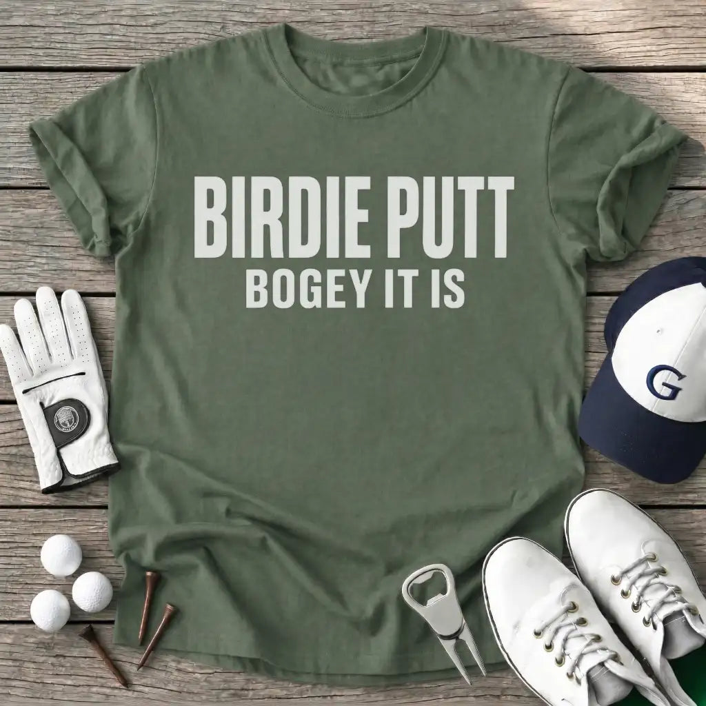 Birdie Putt Bogey T-Shirt in Military Green