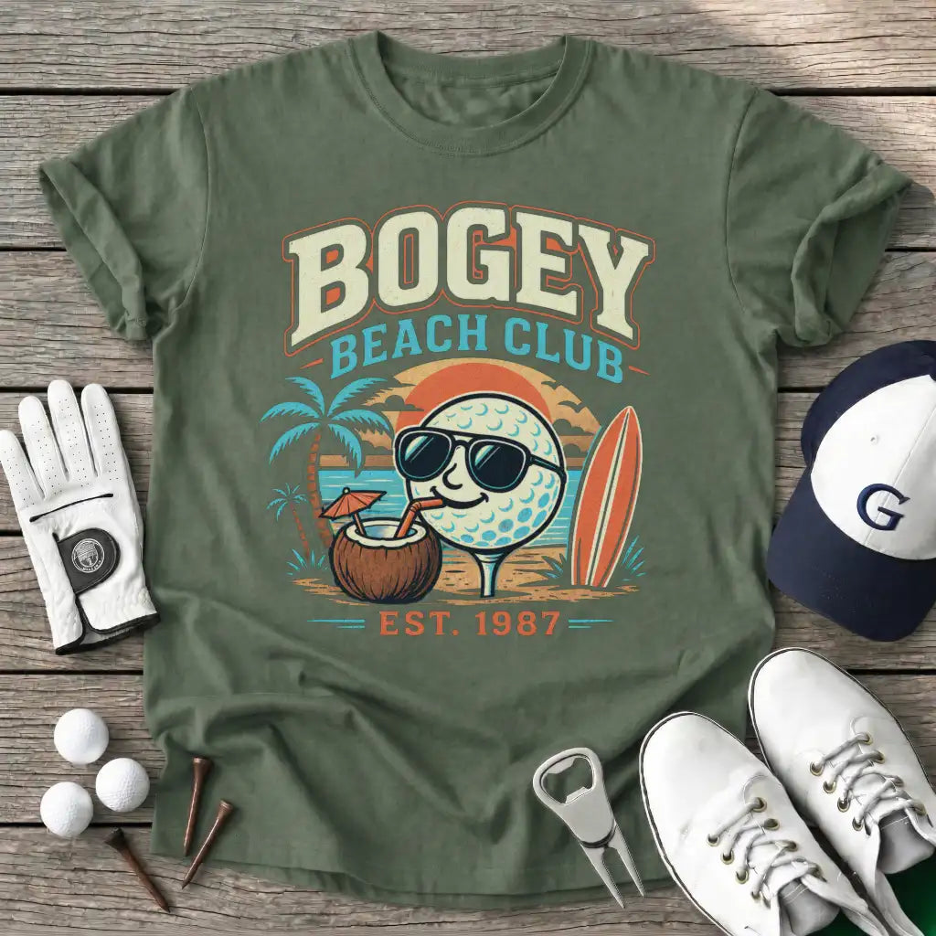 Military Green / S Bogey Beach Club Est T-Shirt