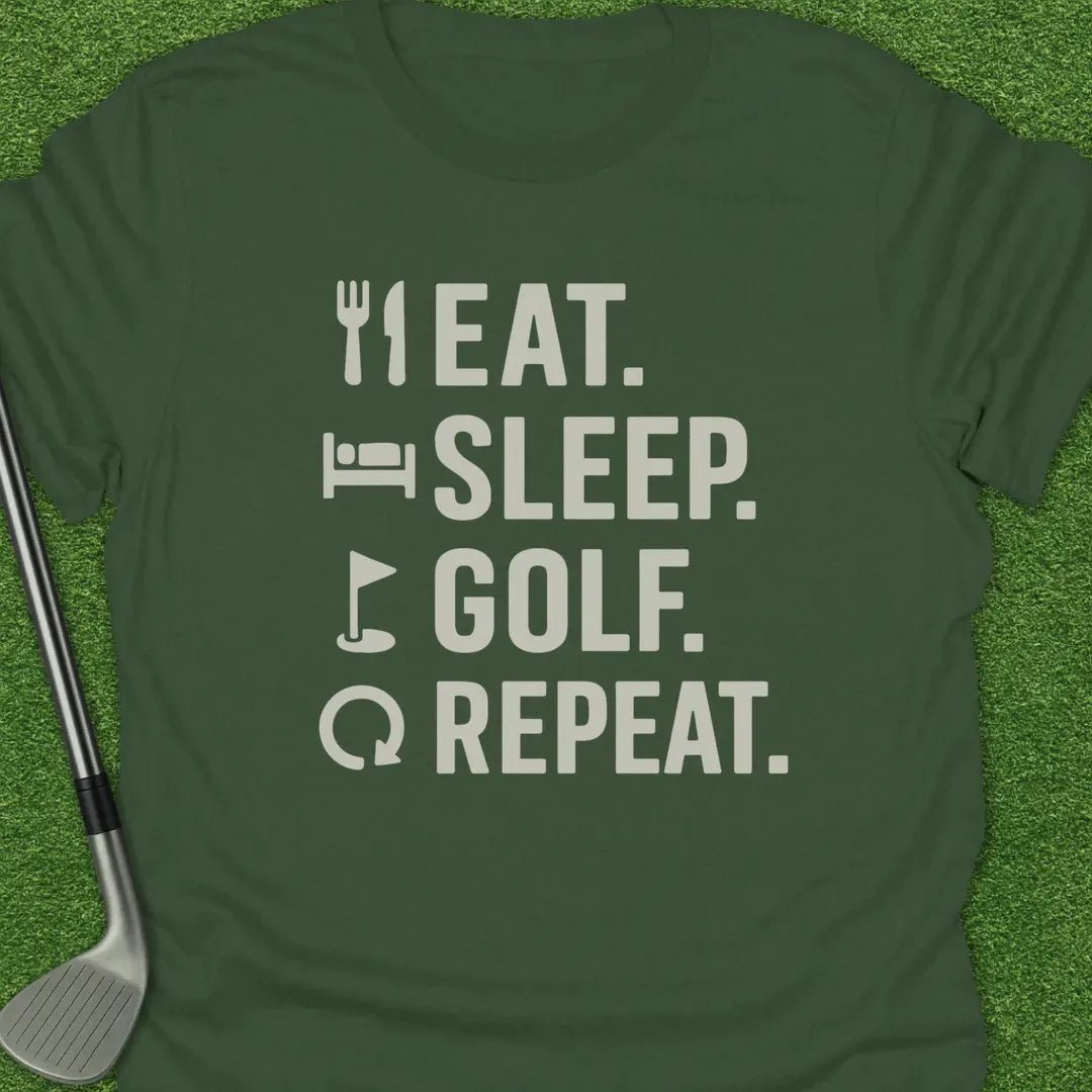 Military Green / S Eat Sleep Golf T-Shirt
