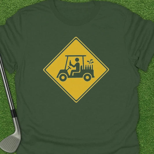 Military Green / S Golf Cart Crossing T-Shirt