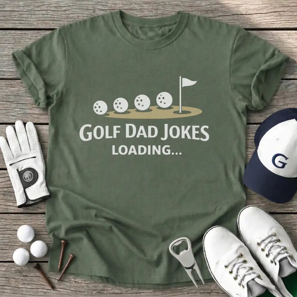 Military Green / S Golf Dad Jokes T-Shirt