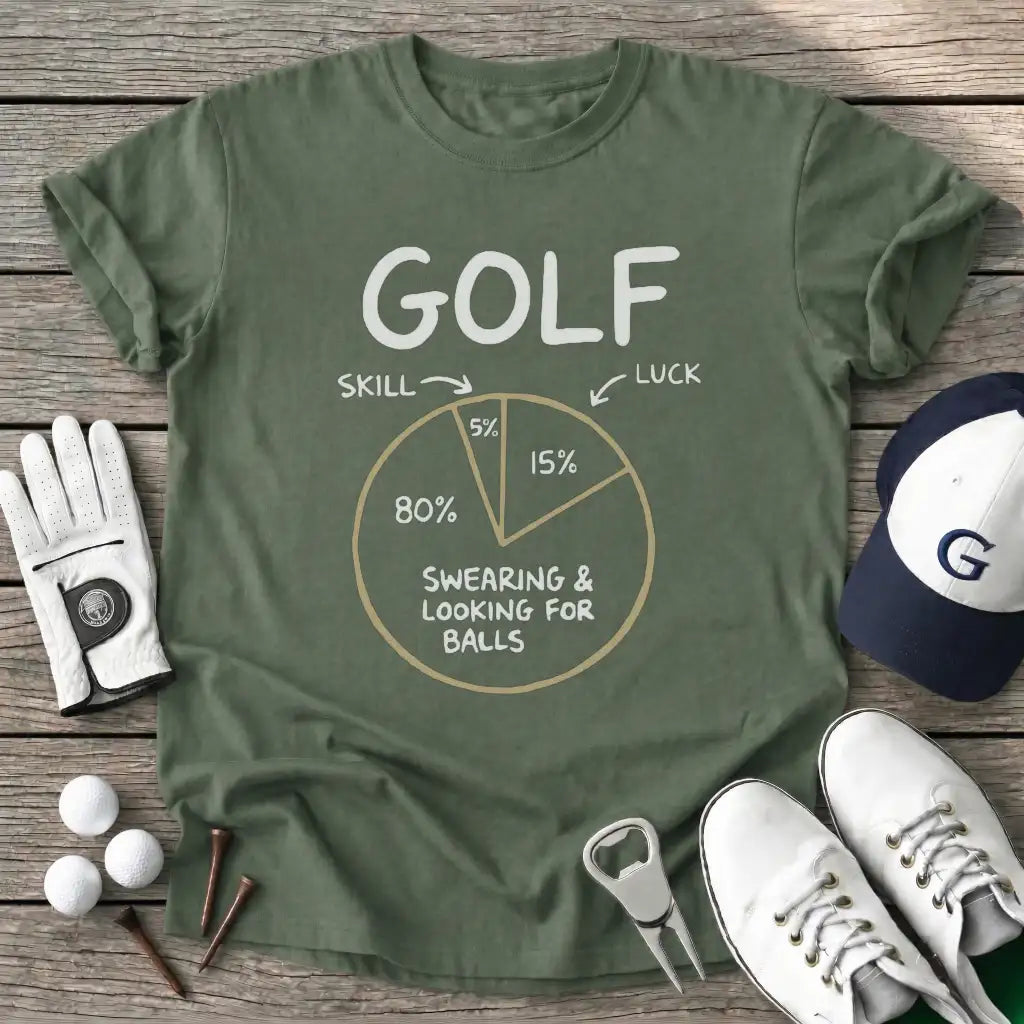 Military Green / S Golf Skill Luck T-Shirt