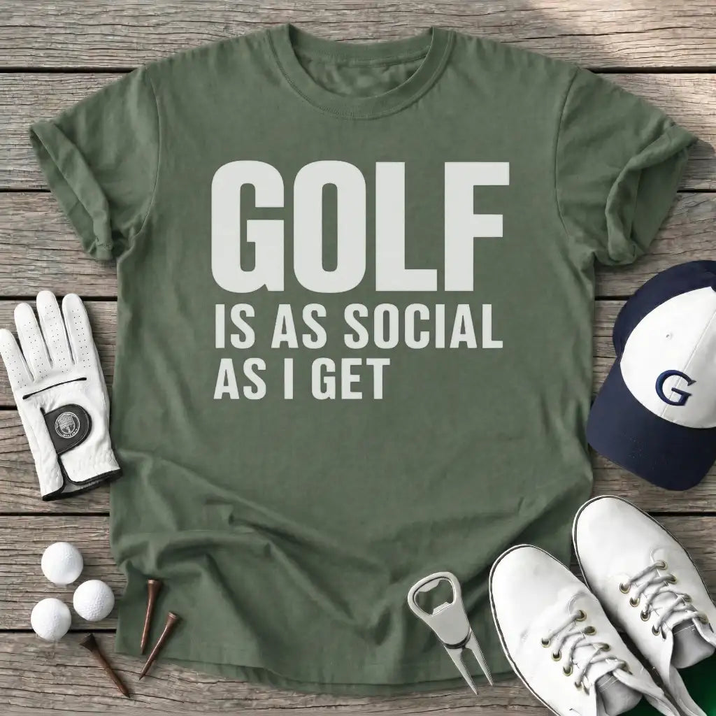 Golf Social Get T-Shirt in Military Green