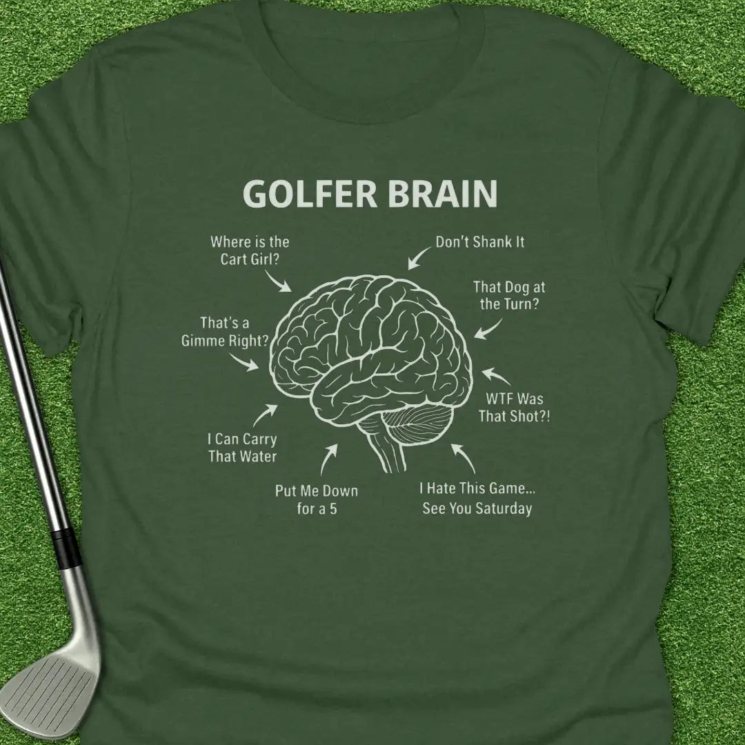 Military Green / S Golfer Brain Where T-Shirt