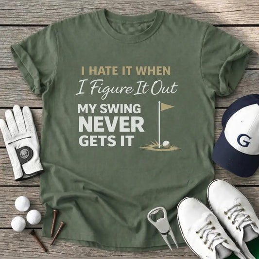 Hate When Figure T-Shirt in Military Green