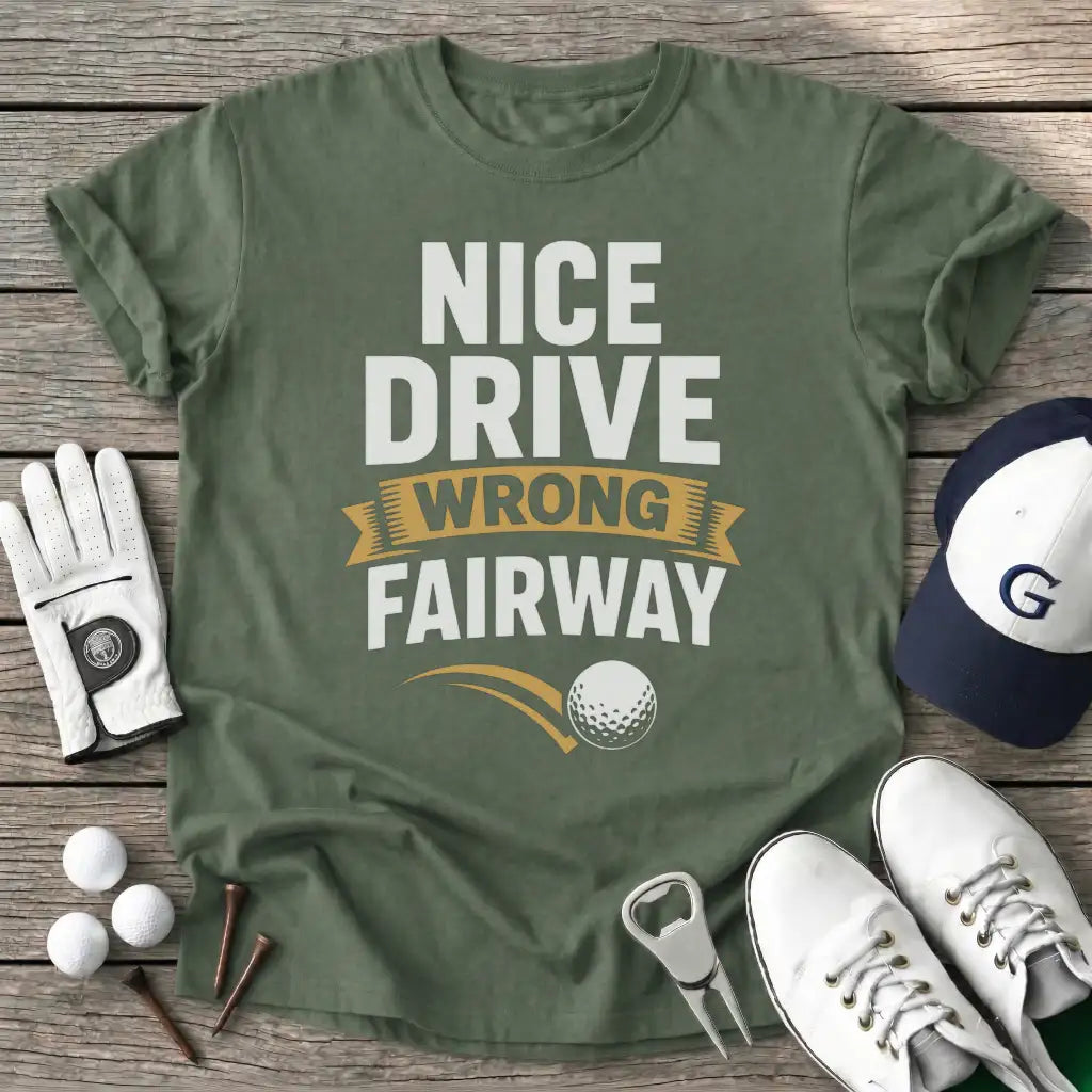 Military Green / S Nice Drive Wrong T-Shirt