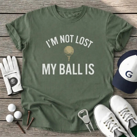 Not Lost Ball T-Shirt in Military Green