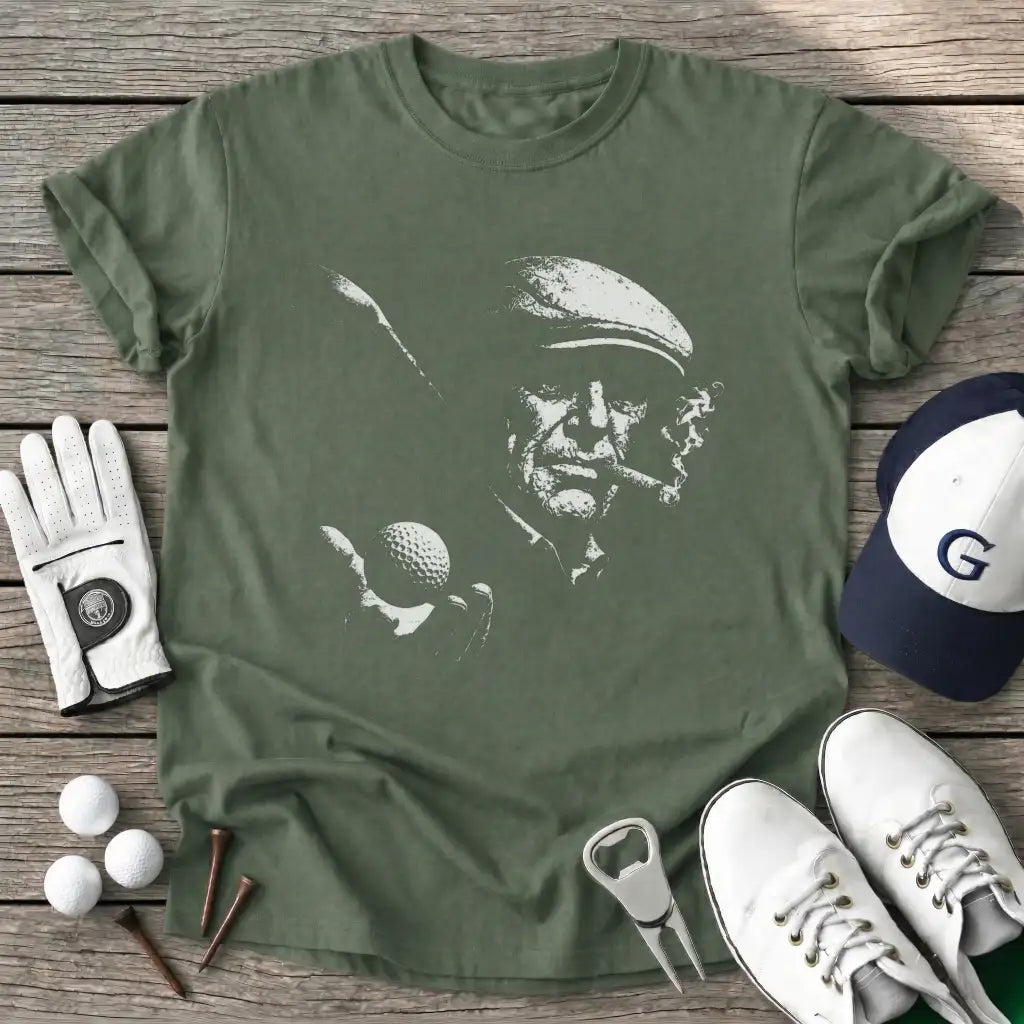 Military Green / S Old School Golfer T-Shirt