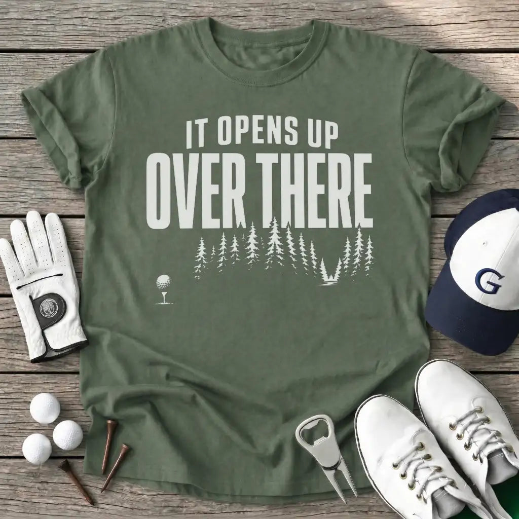 Opens Over There T-Shirt in Military Green