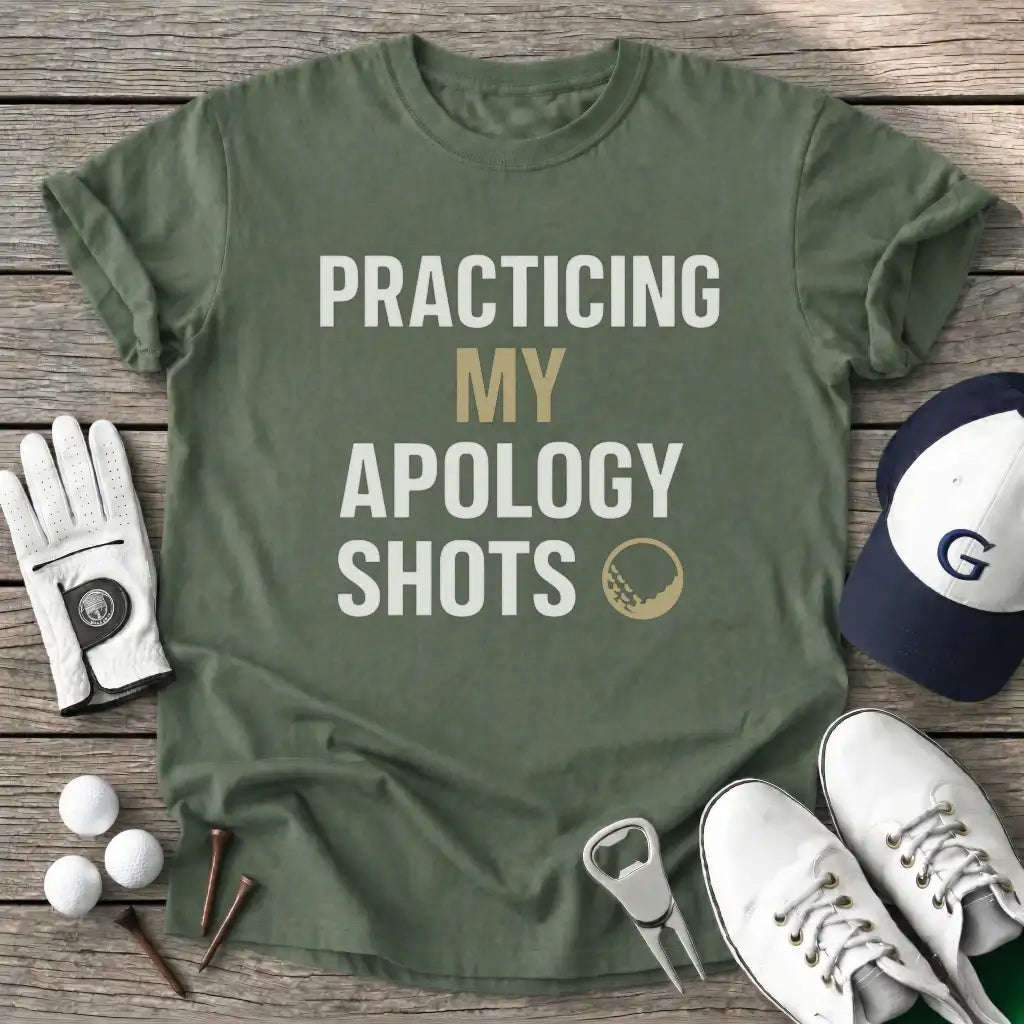 Military Green / S Practicing Apology T-Shirt