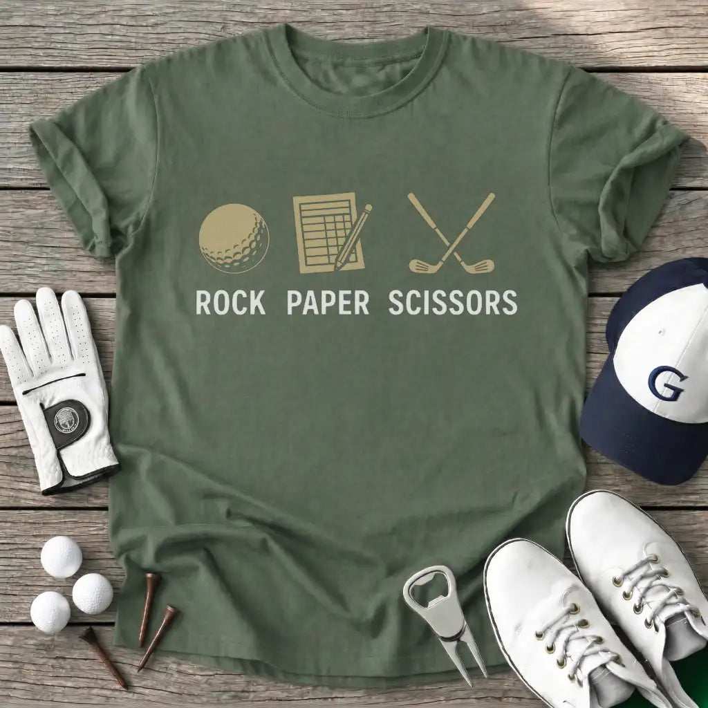 Military Green / S Rock Paper Scissors T-Shirt