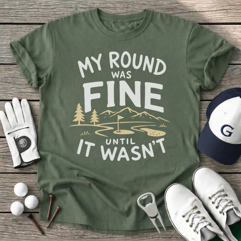 Round Was Fine T-Shirt in Military Green