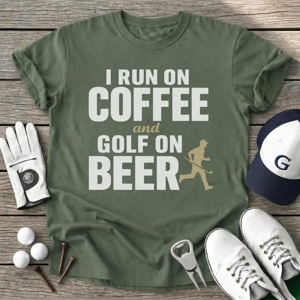 Military Green / S Run Coffee And Golf T-Shirt