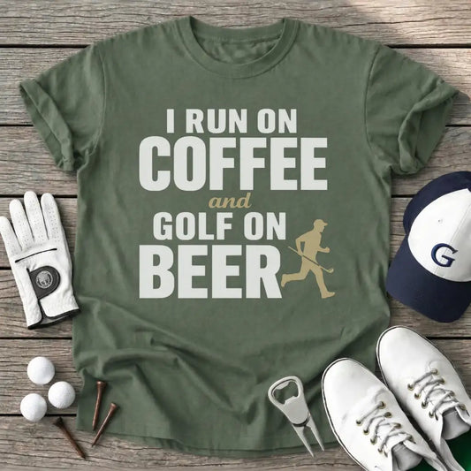 Military Green / S Run Coffee And Golf T-Shirt
