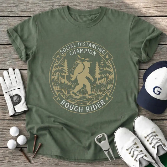 Social Distancing T-Shirt in Military Green