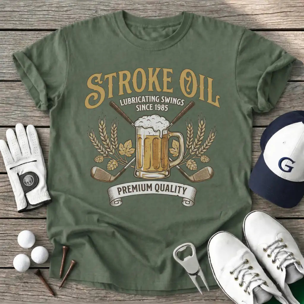 Military Green / S Stroke Oil T-Shirt