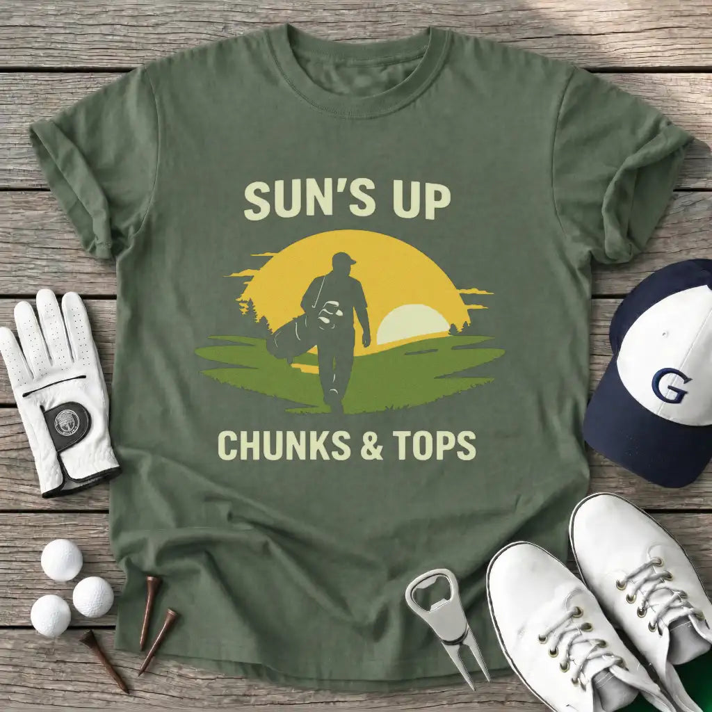 Suns Chunks Tops T-Shirt in Military Green