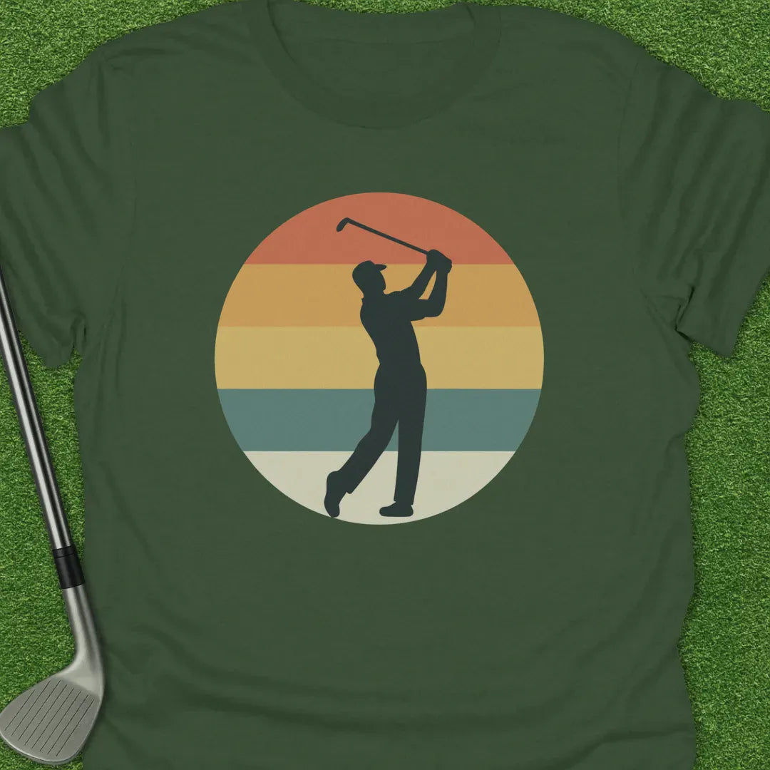 Military Green / S Sunset Retro Golfer T-Shirt