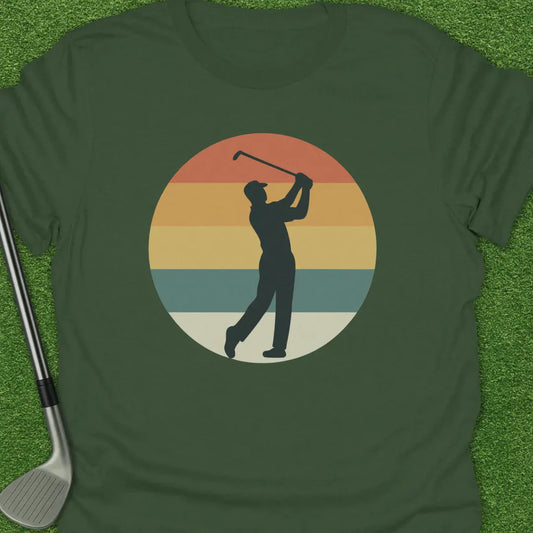 Military Green / S Sunset Retro Golfer T-Shirt