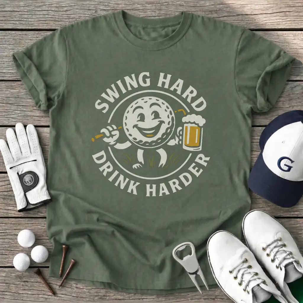 Military Green / S Swing Hard Drink T-Shirt