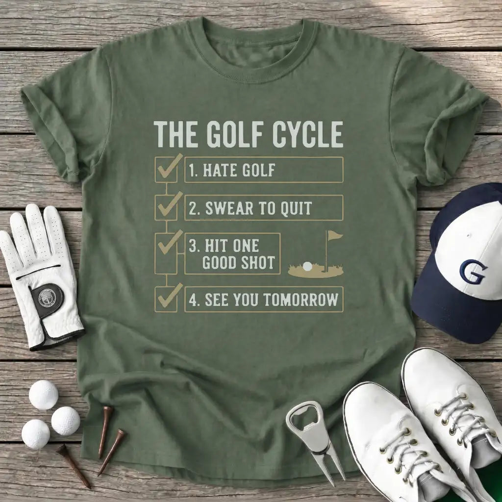 Military Green / S The Golf Cycle Hate T-Shirt