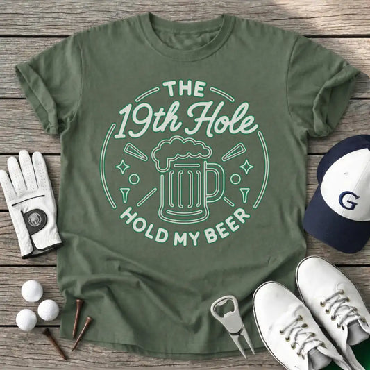 The Hole Hold Beer T-Shirt in Military Green