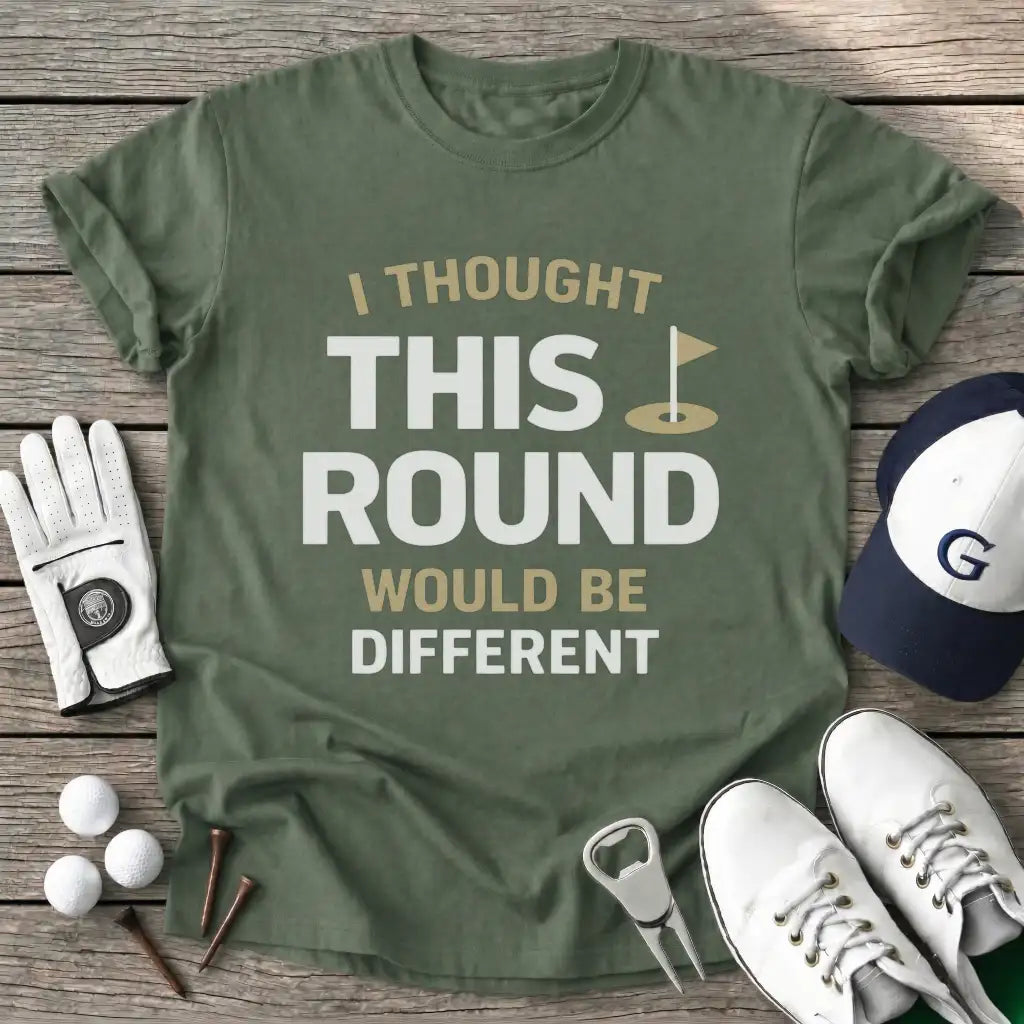 Military Green / S Thought This Round T-Shirt