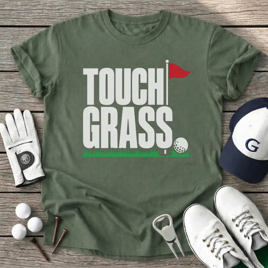 Touch Grass T-Shirt in Military Green