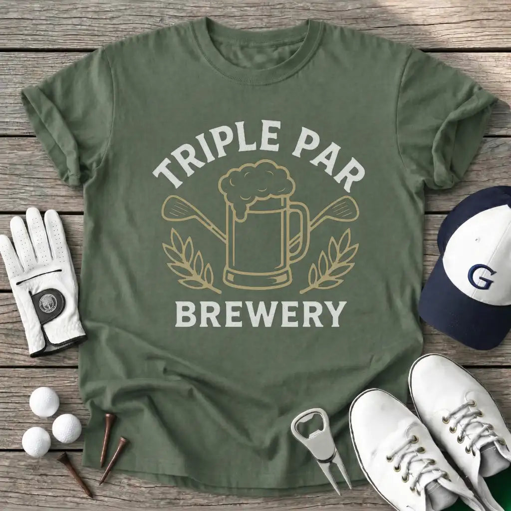 Triple Par Brewery T-Shirt in Military Green