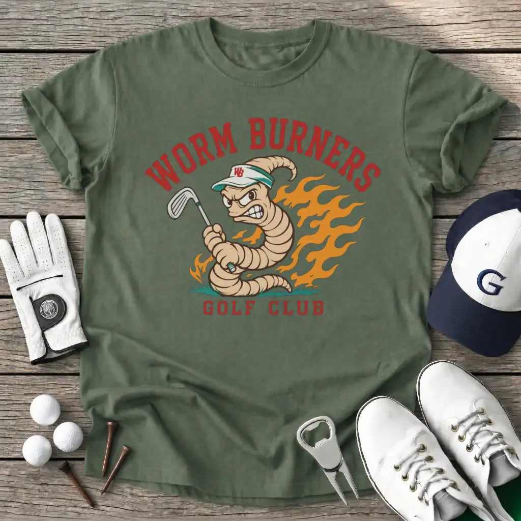 Military Green / S Worm Burners Golf T-Shirt