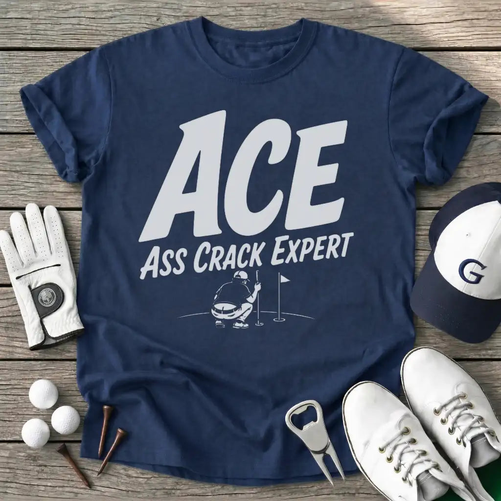 Navy / S Ace Ass Crack Expert T-Shirt