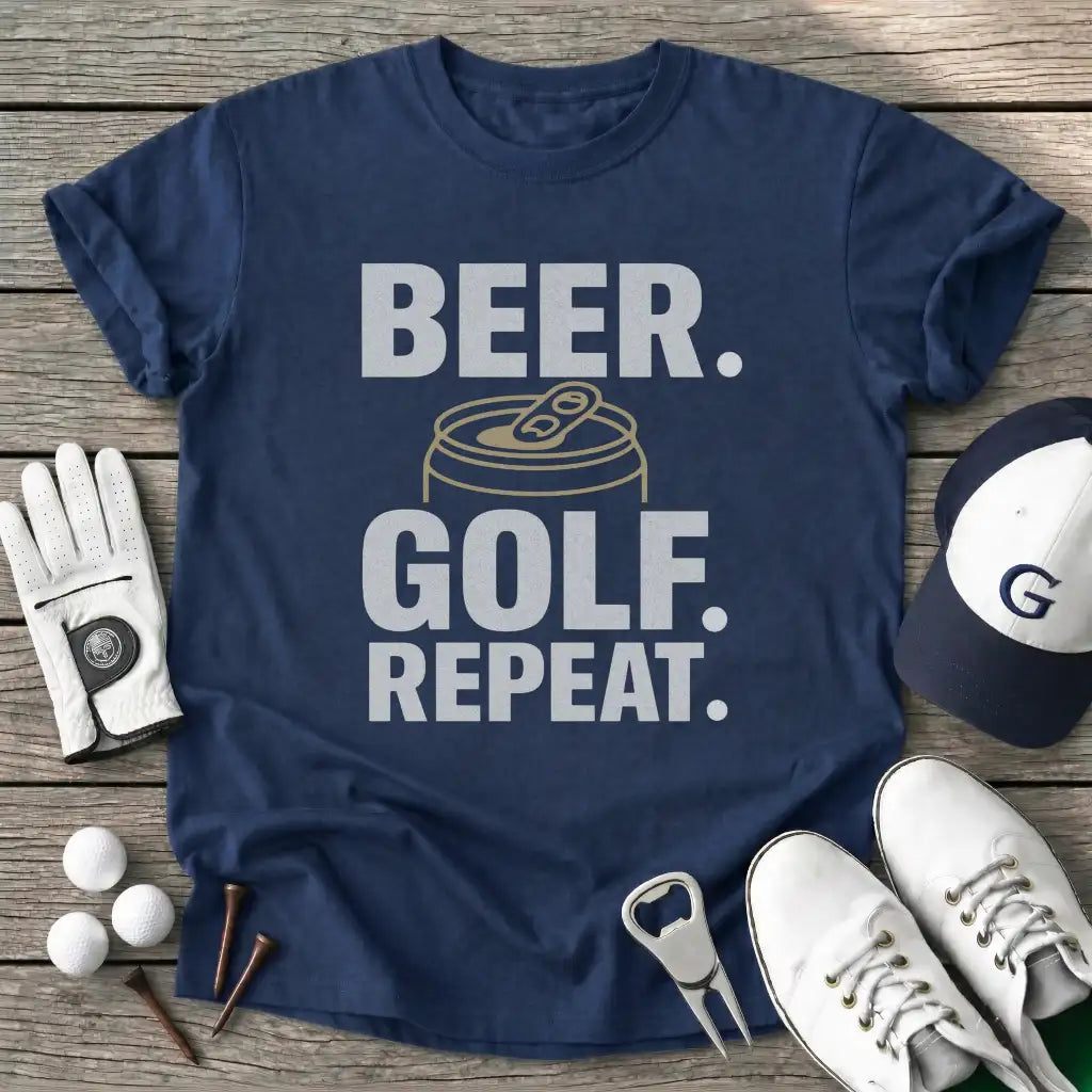 Navy / S Beer Golf Repeat T-Shirt