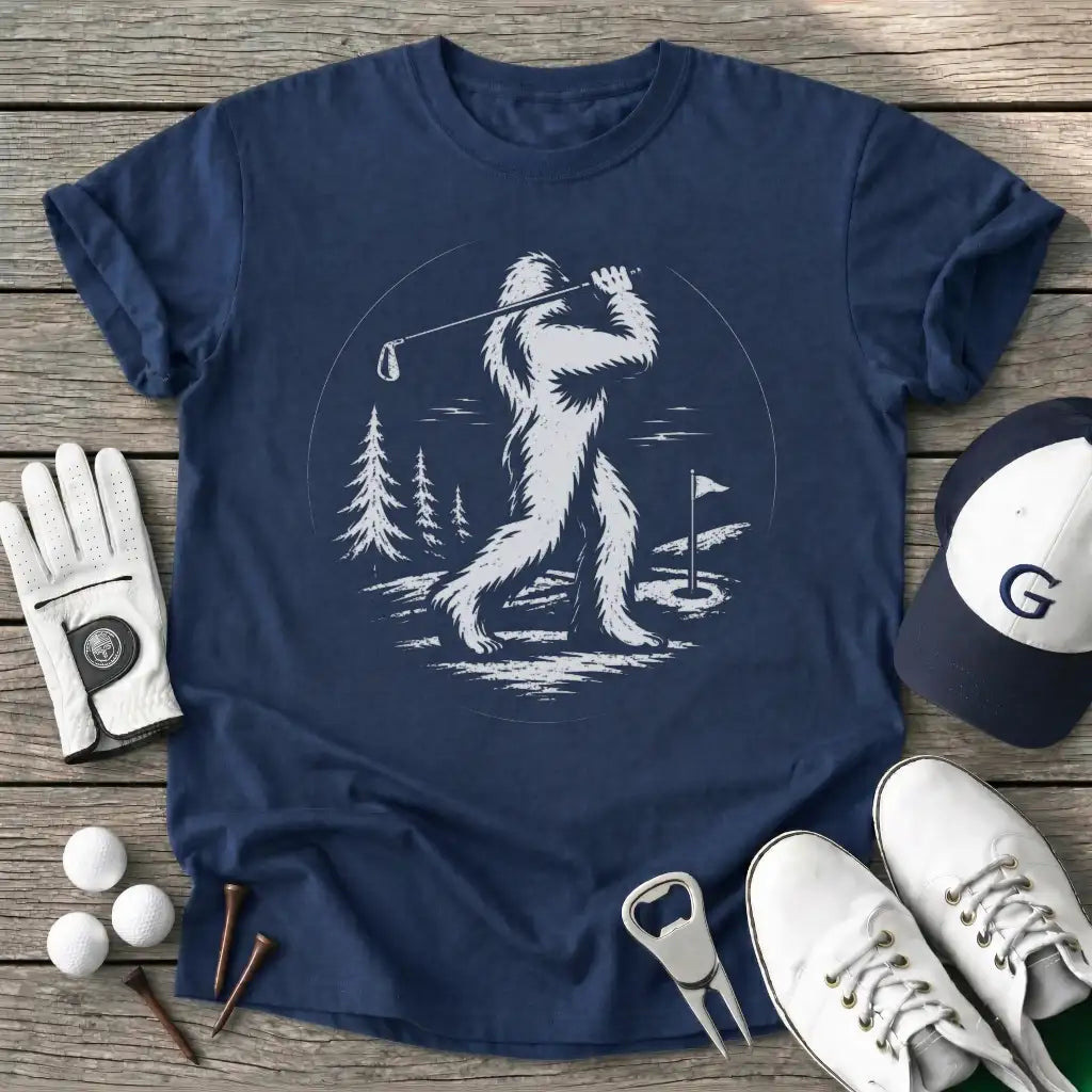 Navy / S Bigfoot Golfing T-Shirt