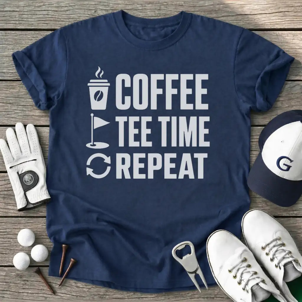 Coffee Tee Time T-Shirt in Navy