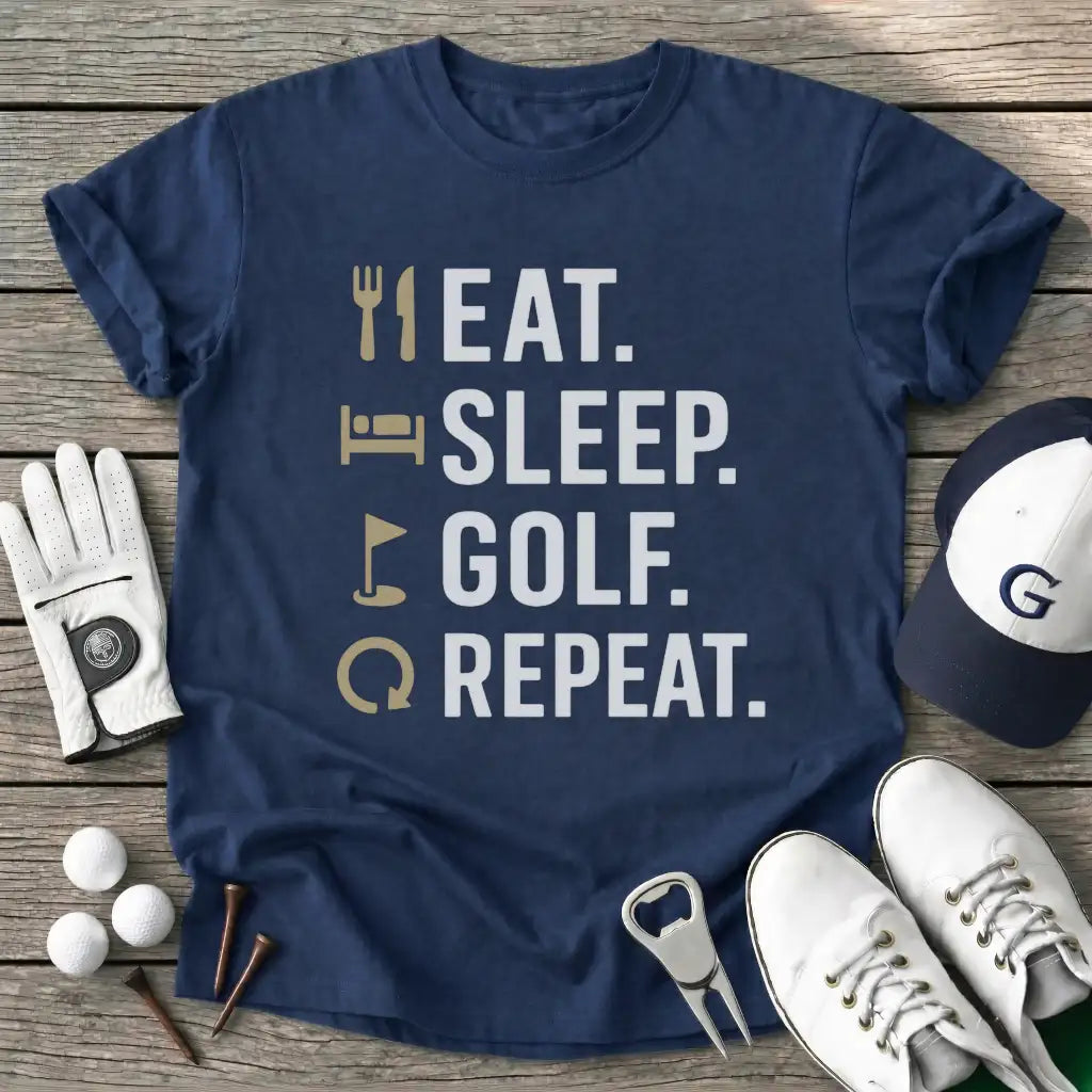 Navy / S Eat Sleep Golf T-Shirt