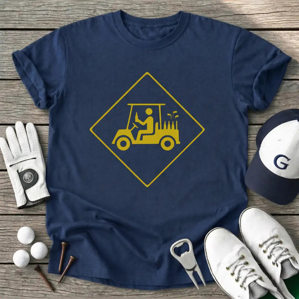 Navy / S Golf Cart Crossing T-Shirt